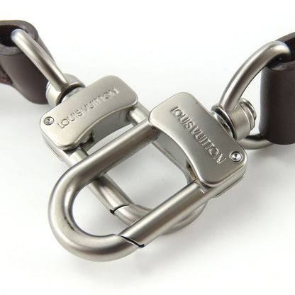 Louis Vuitton Shoulder Strap Leather Brown Adjustable Matte Silver Hardware