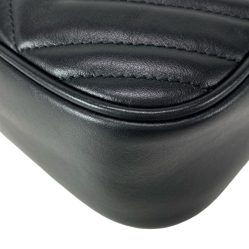 Gucci Shoulder Bag GG Marmont Quilted Small Shoulder Bag 447632 Black Chain