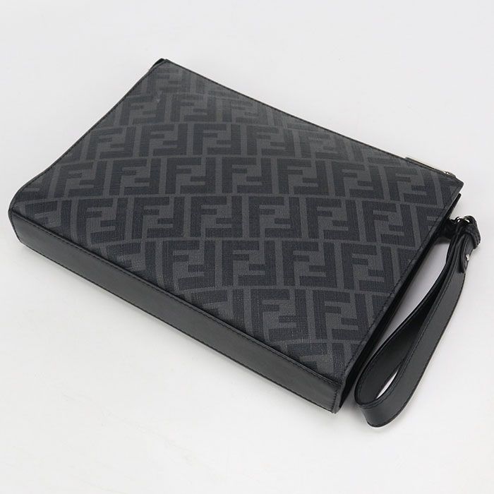 Fendi Diagonal 7va491 Clutch Bag PVC Men's