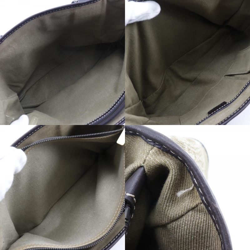 Celine Boogie Bag Macadam Canvas Khaki Women's Handbag