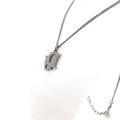 Christian Dior Long Necklace Silver Light Blue