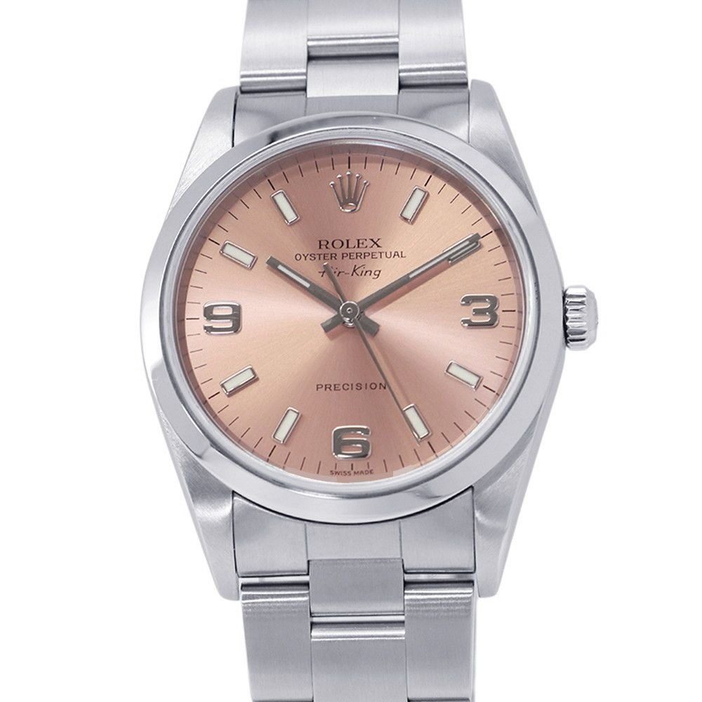 Rolex Air King D Number Watch Pink Dial