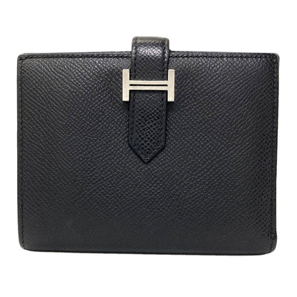 Hermes Bearn Compact Silver Bifold Wallet Epsom
