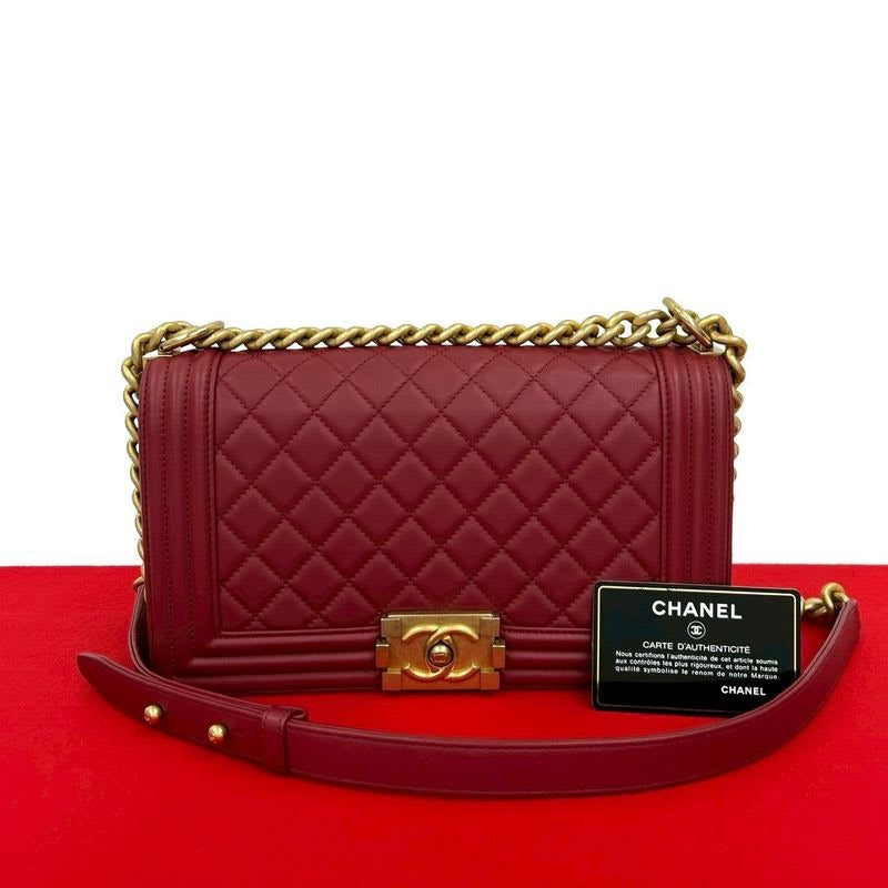 Chanel Chanel Boy Lambskin Chain Shoulder Bag