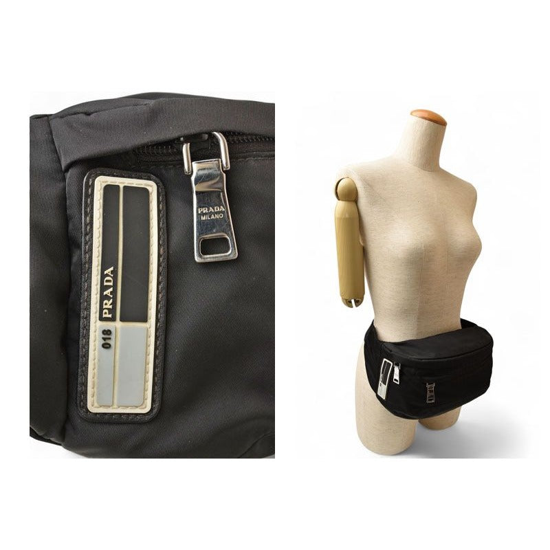 Prada Waist Bag Pouch Body Nylon Nero Black 2 Vl008 Men — view 3