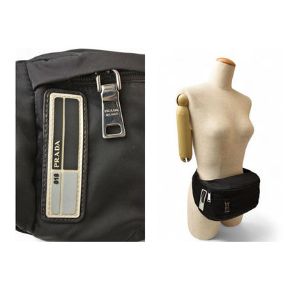 Prada Waist Bag Pouch Body Nylon Nero Black 2 Vl008 Men — view 3