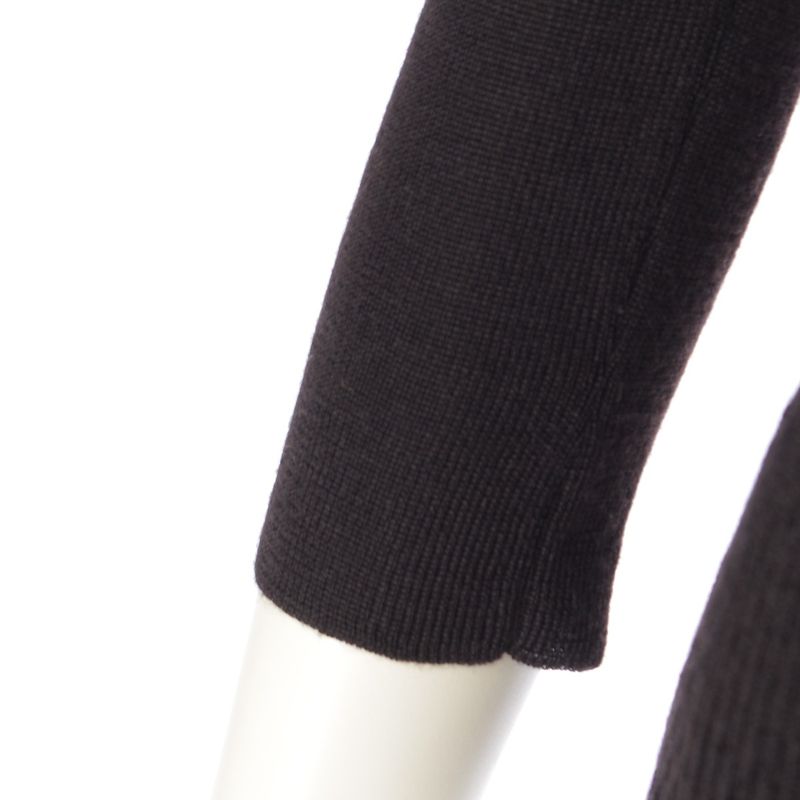 Prada Cashmere Silk Archive Ribbon Design V-neck Long Sleeve Cardigan Top Black