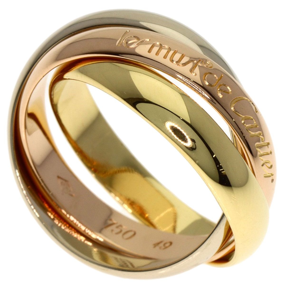Cartier Trinity 49 Ring 18K Yellow Gold Pink White