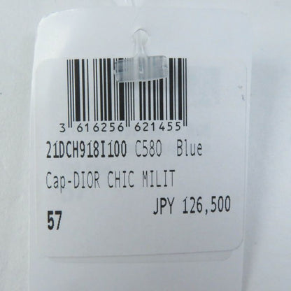 Christian DIOR 21dch918i100 Wool Silk Oblique Cap Dark Navy 57 Made In Italy