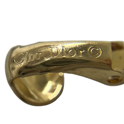 Christian DIOR Earrings Gold Plated Rhinestone Gold