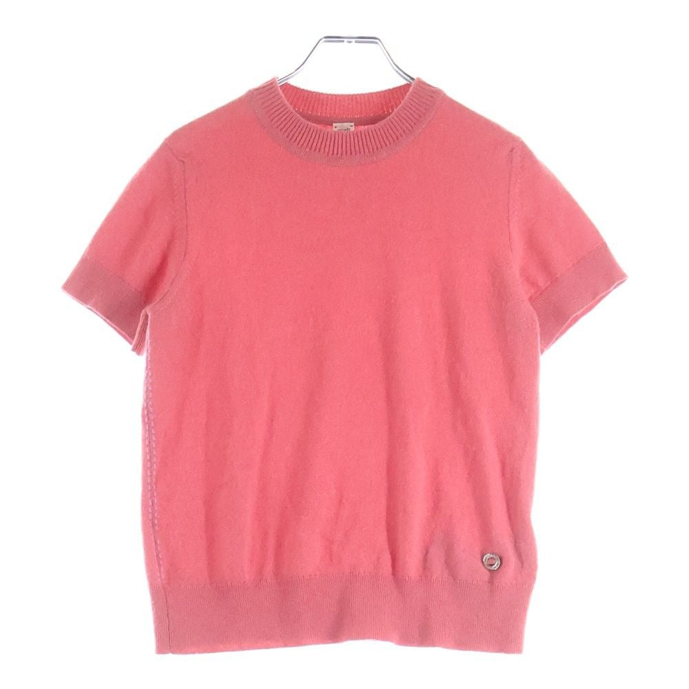 Hermes Crew Neck Short Sleeve Knit Cashmere Pink