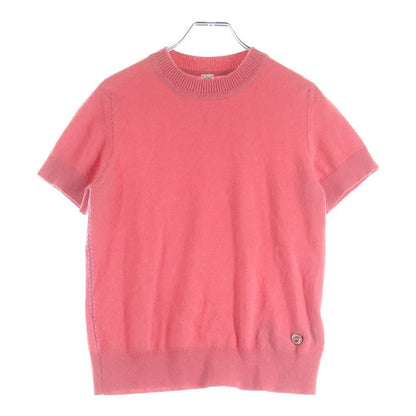 Hermes Crew Neck Short Sleeve Knit Cashmere Pink