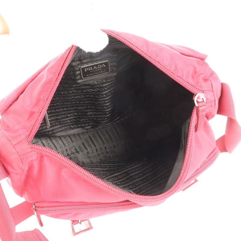 Prada Tessuto Nylon Triangle Logo Leather Shoulder Bag Crossbody Messenger
