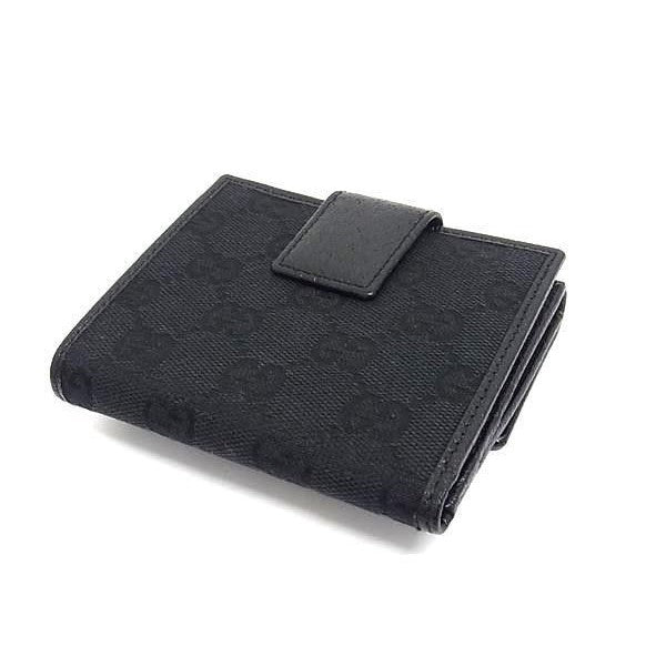 Gucci Bifold Wallet GG Canvas Black Hook Silver — view 2