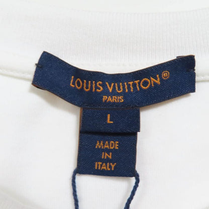 Louis Vuitton 24AW 100% Cotton LV Logo Sleeve Ruffle Top White L Made In Italy