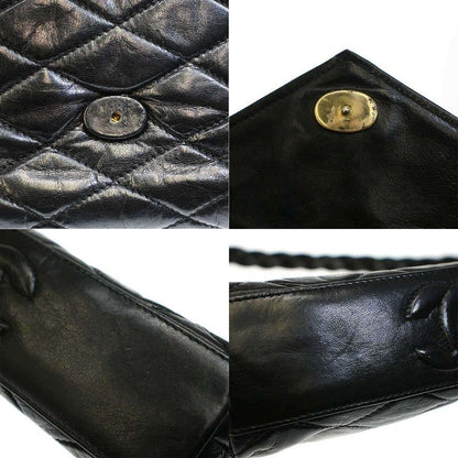 Chanel Old Vintage Matelasse Leather Shoulder Bag Black