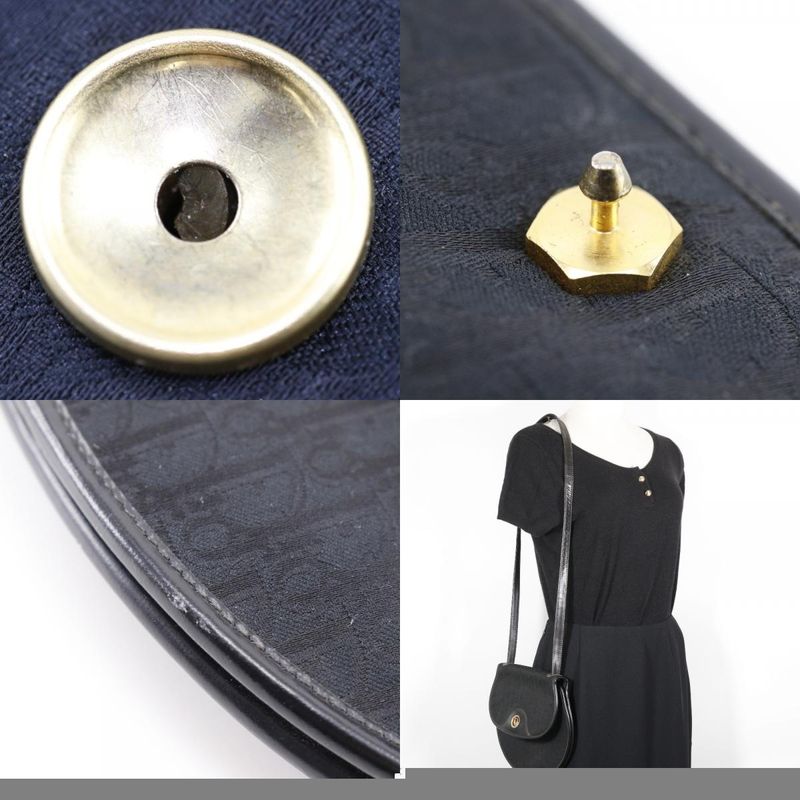 Dior Trotter Vintage Canvas Black Women's Shoulder Bag