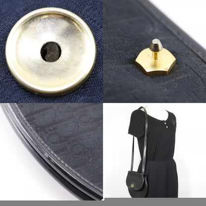 Dior Trotter Vintage Canvas Black Women's Shoulder Bag