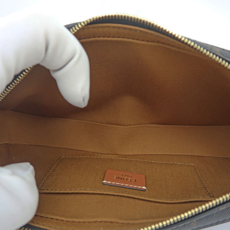 Celine Mini Camera Triomphe Shoulder Bag Pouch Bag Brown Multicolor