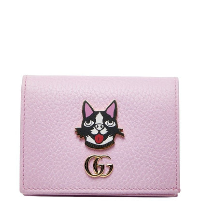 Gucci GG Marmont Bosco Bifold Wallet Compact Pink Leather