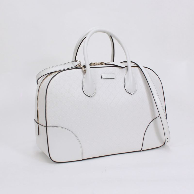 Gucci Bright Diamante 2way Leather White Handbag Gold 354332-001998