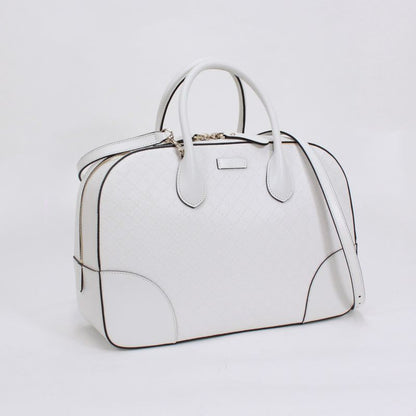 Gucci Bright Diamante 2way Leather White Handbag Gold 354332-001998