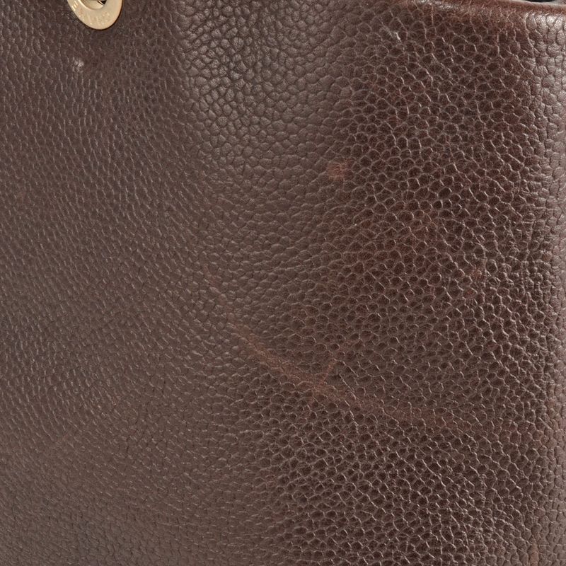 Chanel Coco Mark Decacoco Handbag Caviar Skin Brown Gold Hardware