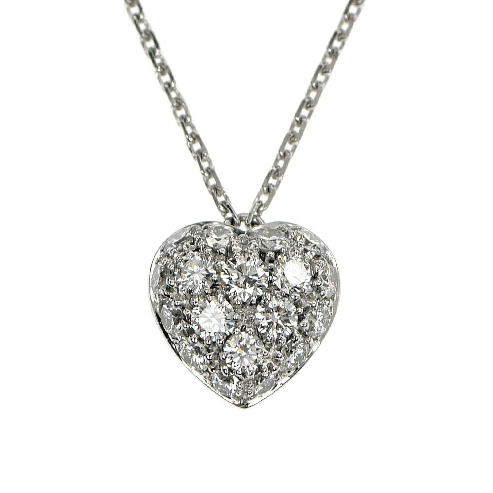 Cartier Necklace Heart Pave Diamond 18K White Gold