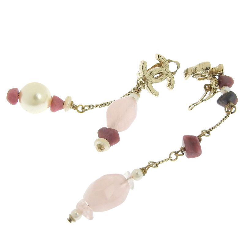 Chanel Coco Mark Asymmetrical Metal And Color Stone Pink 05A Ladies 17.5g