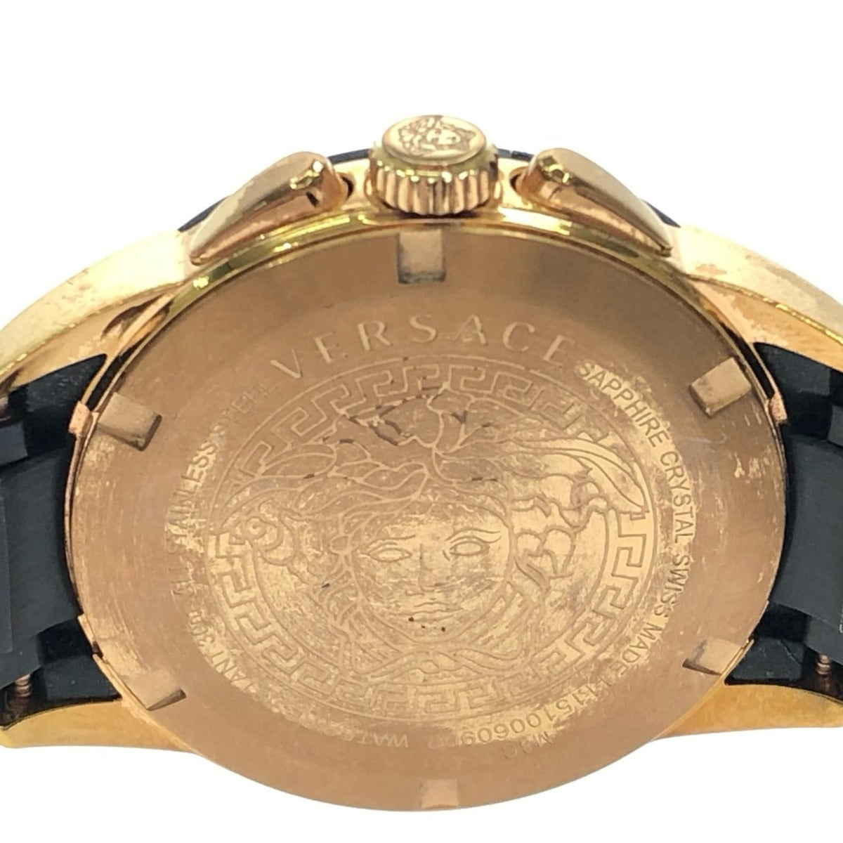 Versace Watch Quartz Character Chronograph Bezel Cracked Black Gold — view 6