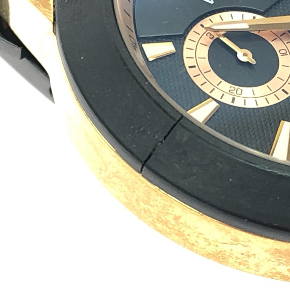 Versace Watch Quartz Character Chronograph Bezel Cracked Black Gold — view 9