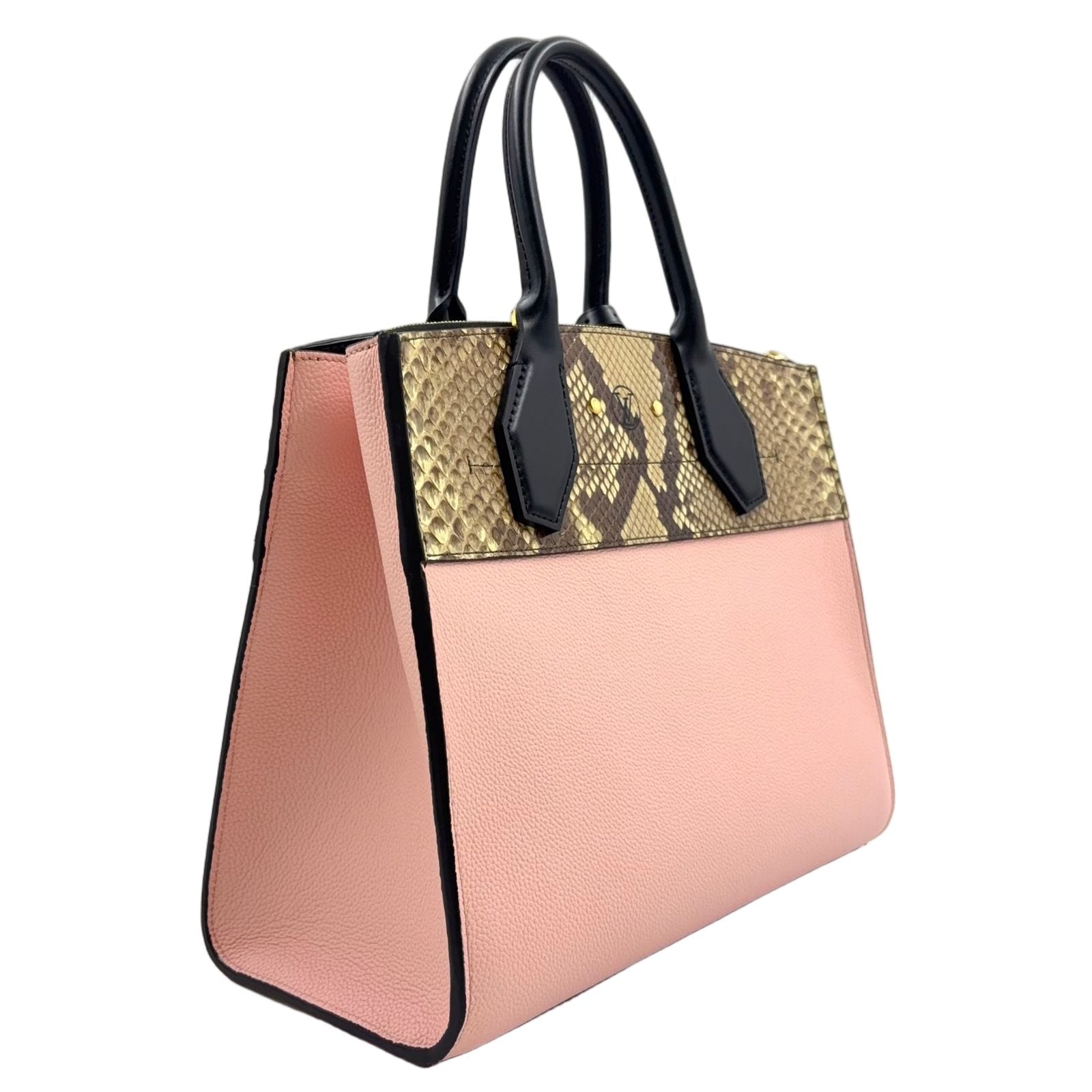 Louis Vuitton City Steamer 2-Way Leather Pink Black Handbag Gold — view 2