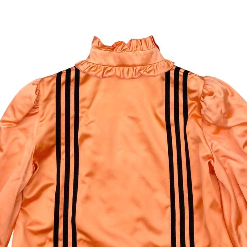 Gucci X Adidas Collaboration Long Sleeve Shirt Ruffle Dress 723272 38 Size Line