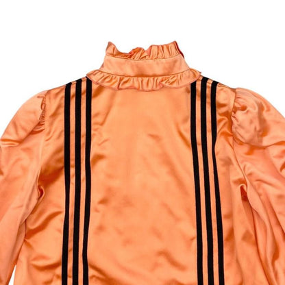 Gucci X Adidas Collaboration Long Sleeve Shirt Ruffle Dress 723272 38 Size Line