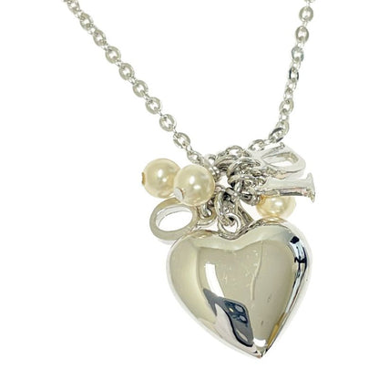Dior Metal Faux Pearl Heart Dior Logo Bracelet Silver 318946 Bracelet