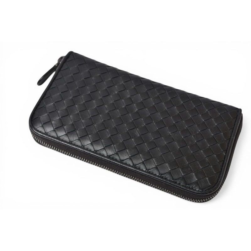Bottega Veneta Wallet Zip Around Intrecciato Black — view 3