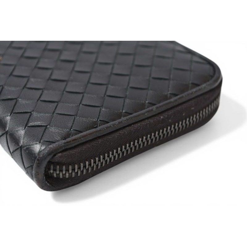Bottega Veneta Wallet Zip Around Intrecciato Black — view 5