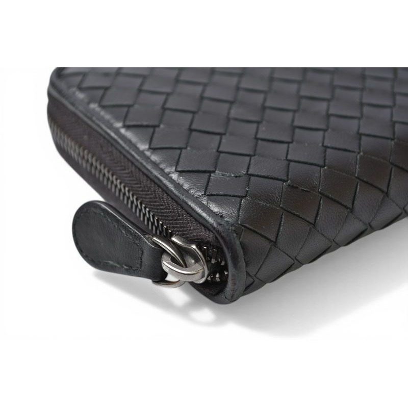 Bottega Veneta Wallet Zip Around Intrecciato Black — view 6