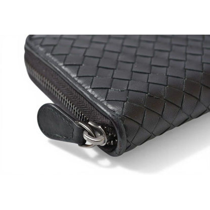 Bottega Veneta Wallet Zip Around Intrecciato Black — view 6