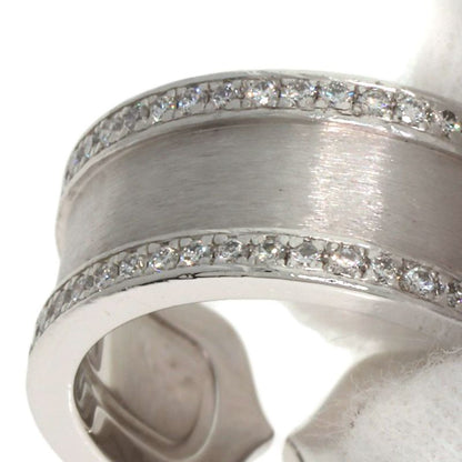 Cartier C2 LM Edge Diamond #50 Ring 18K White Gold Ladies