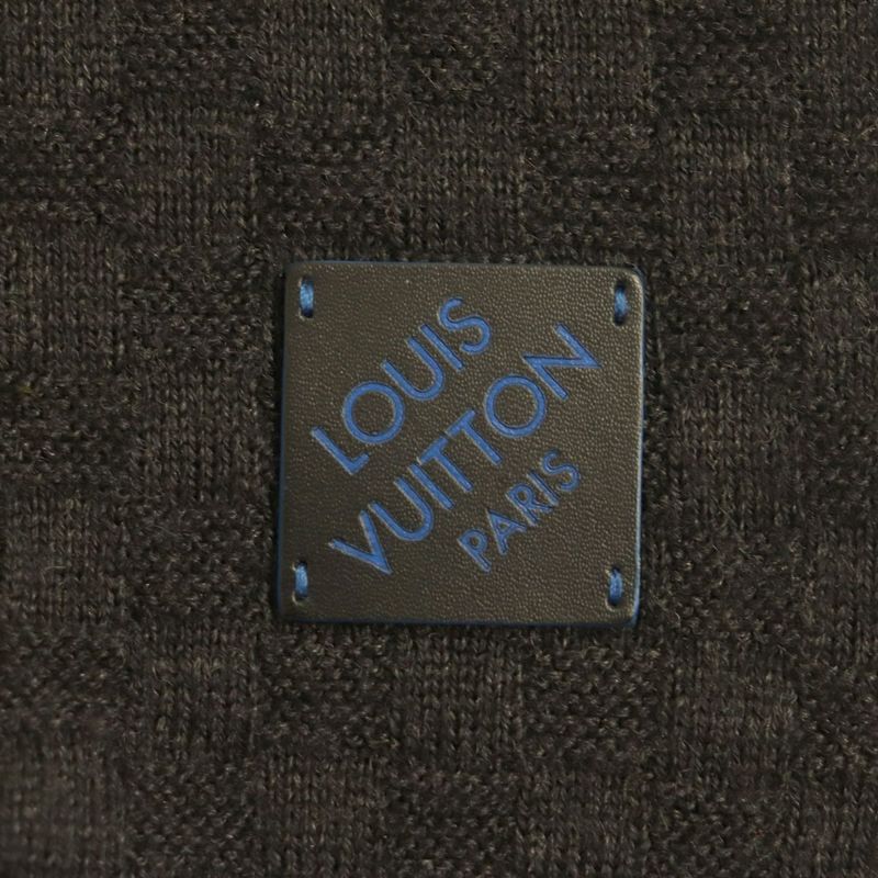  Louis Vuitton M70528 Echarpe Edge Logo Leather Patch Damier Silk X Cashmere X