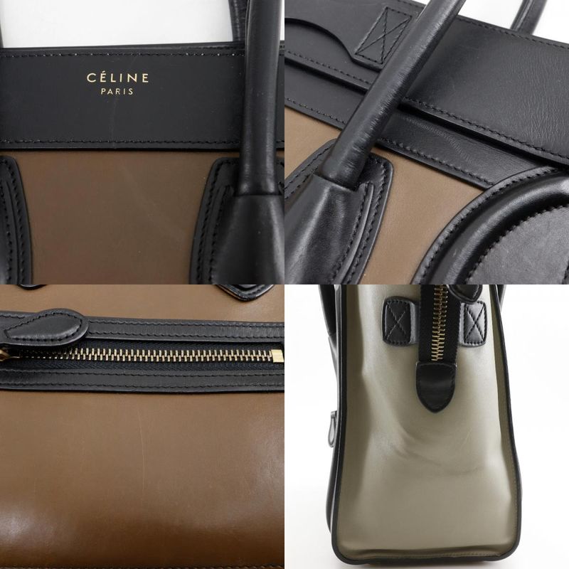 Celine Luggage Micro Shopper Calf Brown Women's Handbag