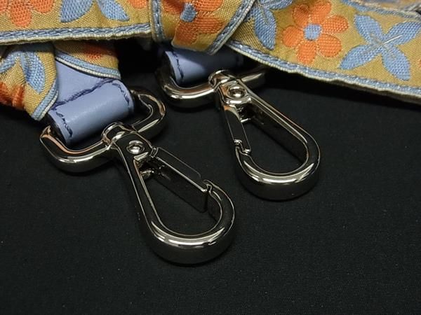 FENDI Strap You Leather And Canvas Flower Bag Shoulder Strap Light