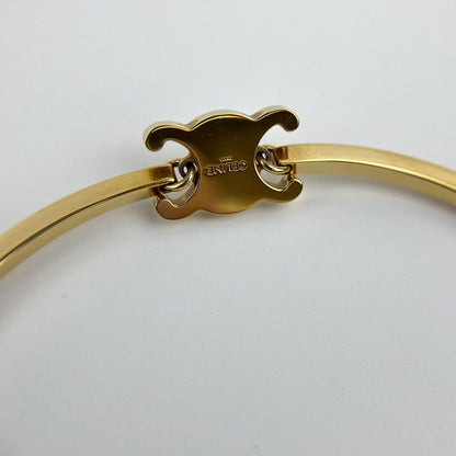 Celine Logo Triomphe Accessory Bracelet Bangle Gold Vintage Women's