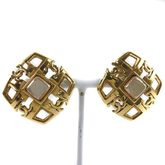 Chanel Coco Mark Vintage Gold Plated Gold 23 Ladies 23g Earrings