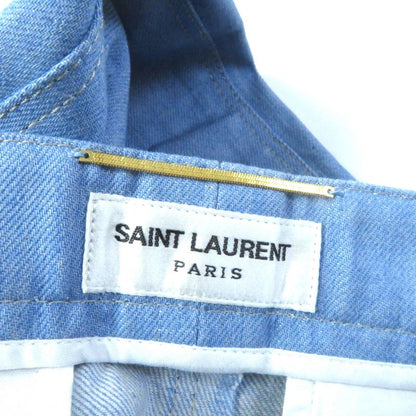 Saint Laurent Paris 22 693735 Stitch Design Center Press Denim Pants Light Blue