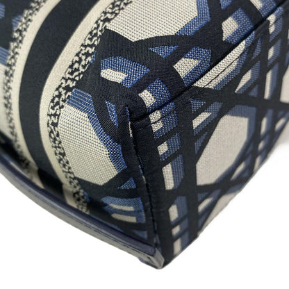 Dior/christian Dior Handbag Diortravel Nomad Pouch Navy And Beige Leather