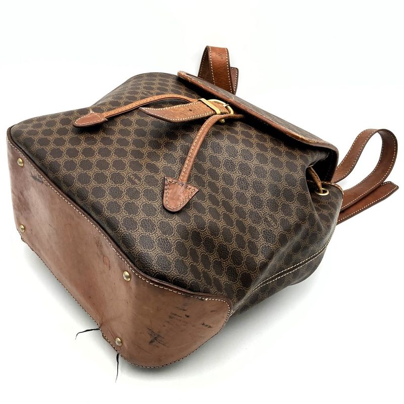 Celine MC96 Backpack Daypack Backpack PVC Leather Macadam Brown Color Casual