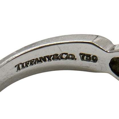 Tiffany & Co Ring - 18K Diamond Double Rubbing Heart With Diamonds