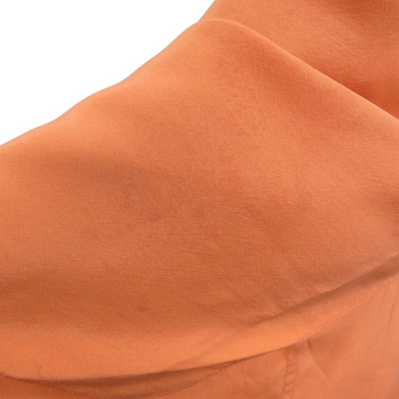 Hermes V-neck Blouse With Scarf Silk Orange 0792 Hermes